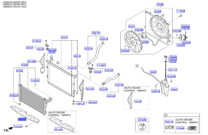 بادگیر زیر رادیاتور جنسیس  Hyundai/KIA Genuine Parts – MOBIS    291353M000
