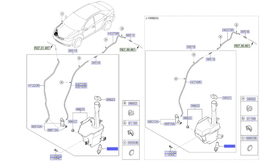 سنسور مخزن شیشه شوی (سنسور سطح اب)سراتو | Hyundai/KIA Genuine Parts | سراتو مدل 2010 سایپایی و وارداتی   985201M000