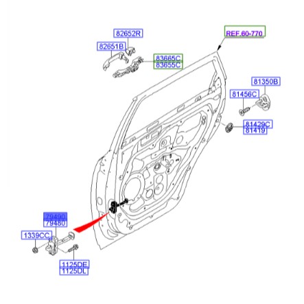 ترمز درب عقب راست Hyundai/KIA Genuine Parts – MOBIS  IX55  794903J000