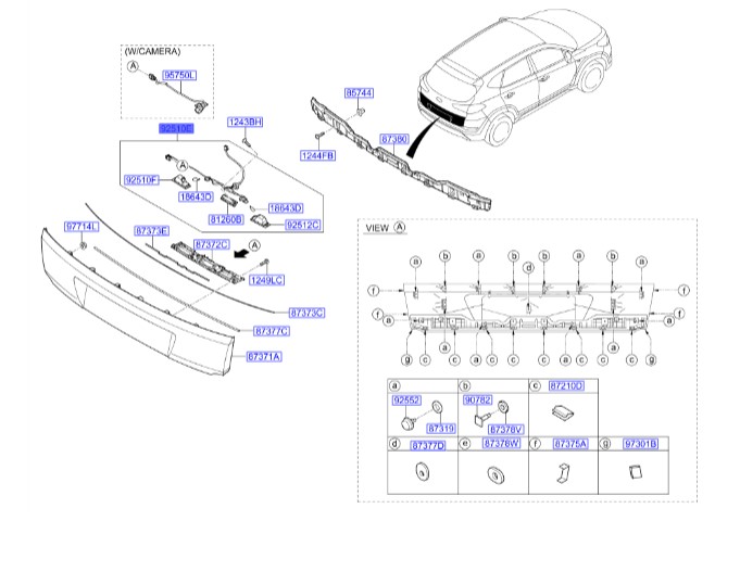 چراغ نمره پلاک توسان Hyundai/KIA Genuine Parts – MOBIS    92501D3101