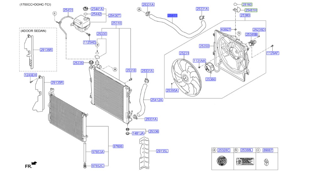 شلنگ بالا رادیاتور Hyundai/KIA Genuine Parts – MOBIS I40 254113Z200 