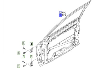 درب جلو چپ سراتو 2007 | Hyundai/KIA Genuine Parts | سراتو LD مدل 2007 تا 2009  760032F020