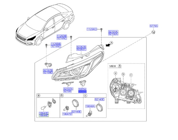 براکت چراغ جلو سمت راست هیوندای سوناتا 92141c1000  Hyundai/KIA Genuine Parts – MOBIS