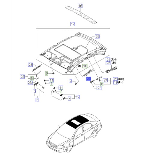 پایه دستگیره سقف در سراتو 2007 | Hyundai/KIA Genuine Parts – MOBIS | سراتو LD مدل 2007 تا 2009  853502F500