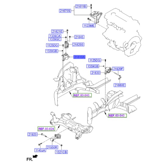 دسته موتور هیوندای ولستر  Hyundai/KIA Genuine Parts – MOBIS  218102V000