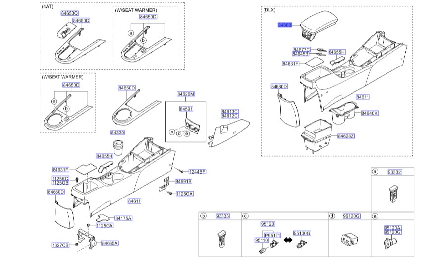 دسته کنسول وسط سراتو | Hyundai/KIA Genuine Parts | سراتو TD مدل 2010 سایپایی و وارداتی  846601M000WK