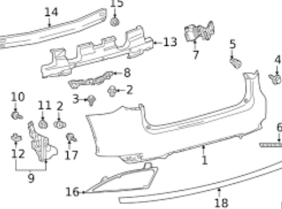 شبرنگ سپر عقب راست لکسوس RX350 819200E030 