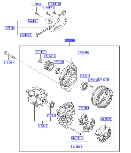 دینام اکسنت  Hyundai/KIA Genuine Parts – MOBIS   373002B510 