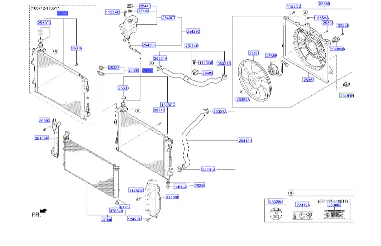 رادیاتور آب هیوندای سوناتا_Hyundai/KIA Genuine Parts – MOBIS   YF  253103S651