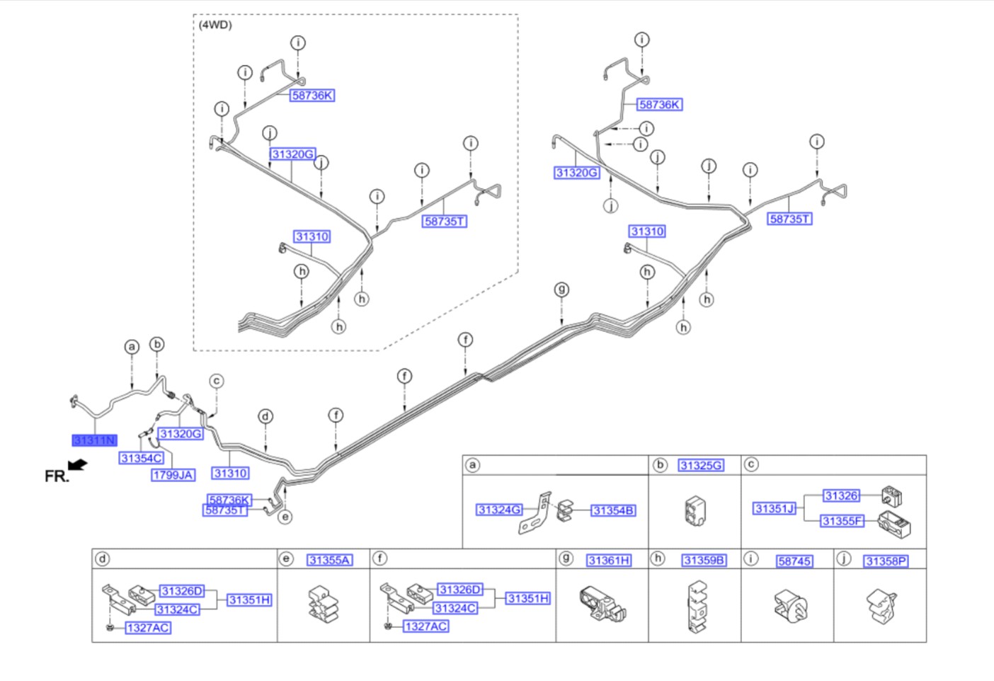 لوله بنزین هیوندای ix35 – کد فنی 313112S500