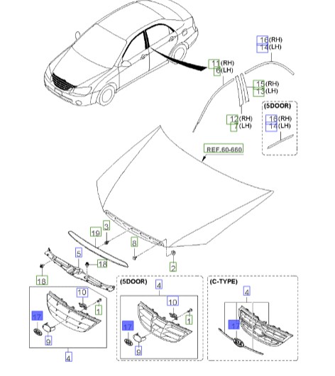 لوگوی کیا (kia)جلو پنجره سراتو  | Hyundai/KIA Genuine Parts | سراتو کوپه , اپتیما  , اپتیما, ریو, کارنز, سراتو    863101G100