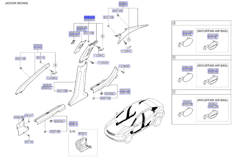 قاب روی ستون وسط سراتو| Hyundai/KIA Genuine Parts – MOBIS | 858401M0008O