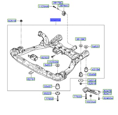رام زیر موتور سوناتا  Hyundai/KIA Genuine Parts – MOBIS   624053K600 