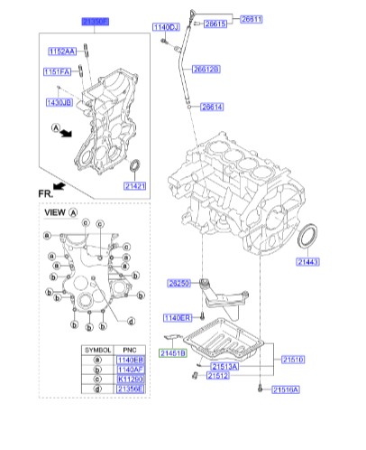 قاب تسمه تایم پایین هیوندای Hyundai/KIA Genuine Parts – MOBIS   I20  2135003110