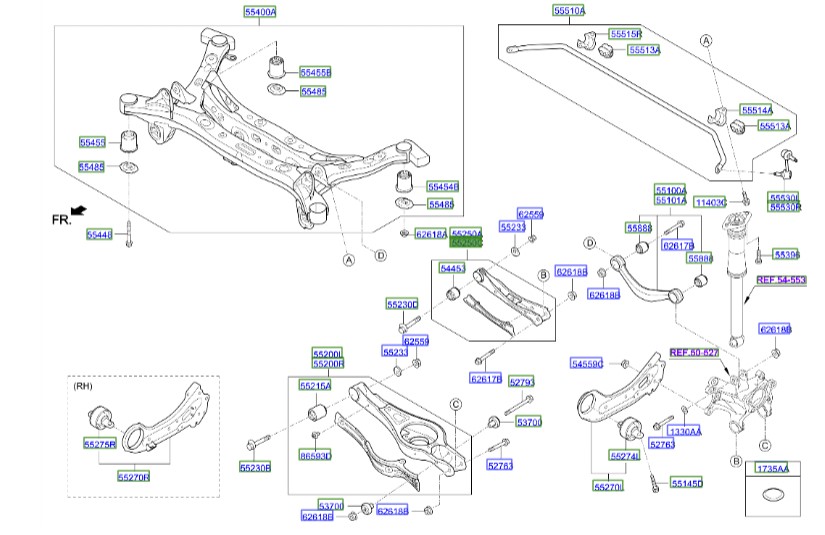 مندل عقب تک بوش سوناتا  Hyundai/KIA Genuine Parts – MOBIS    55260D4700