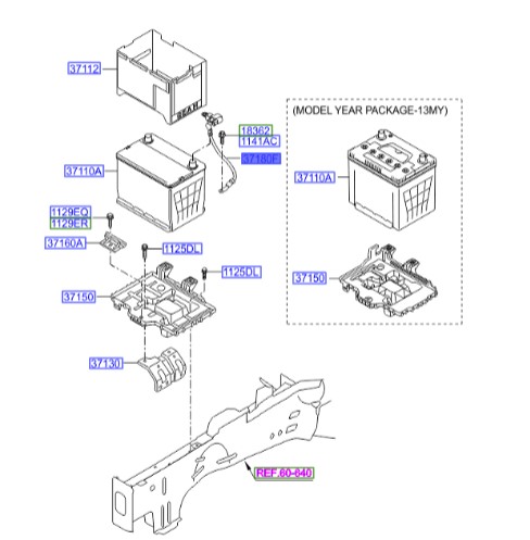 سنسور باطری سوناتا  Hyundai/KIA Genuine Parts – MOBIS  371803S011