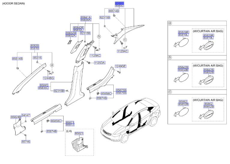قاب رو ستون عقب راست سراتو | 858601M0008O | Hyundai/KIA Genuine Parts – MOBIS