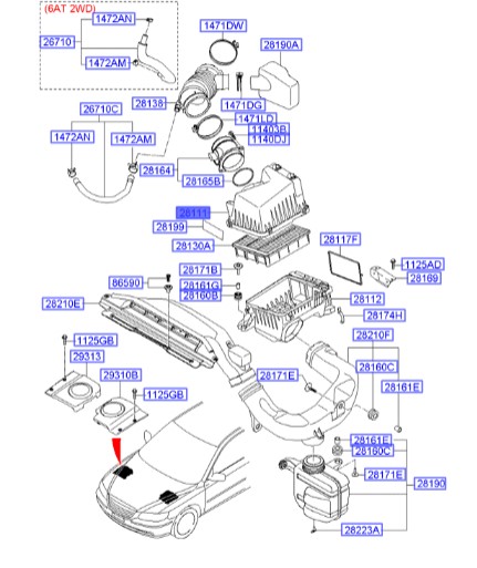درب هواکش موتور آزره Hyundai/KIA Genuine Parts – MOBIS  281113L600