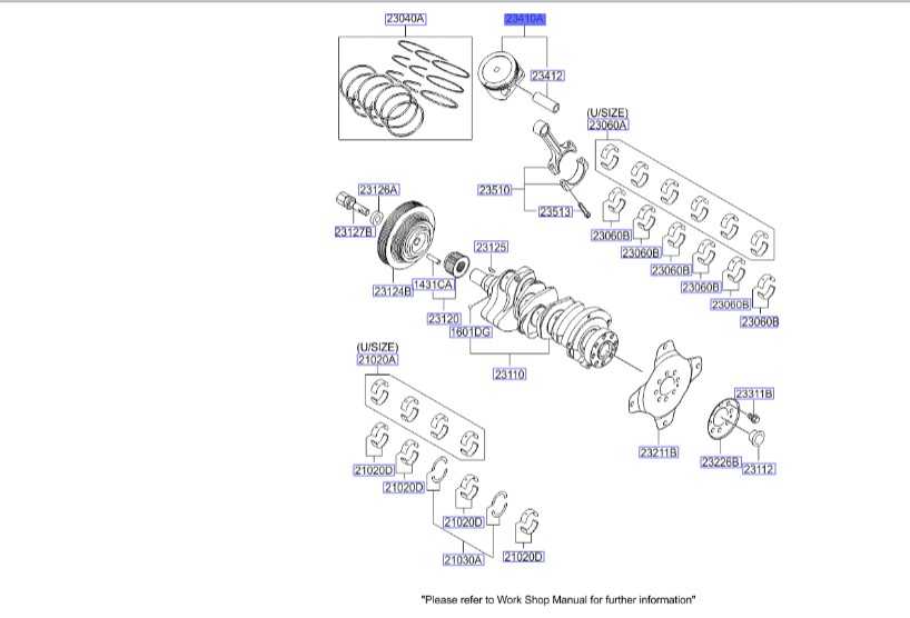 پیستون استانداردSTD-B  | Hyundai/KIA Genuine Parts – MOBIS | اسپورتیج KM مدل 2008 تا 2010