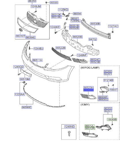 قاب مه شکن کیا سراتو 2010 | Hyundai/KIA Genuine Parts | 865641M010