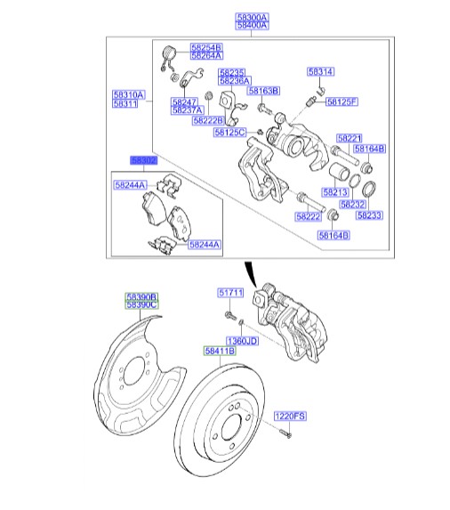 لنت عقب ریو  Hyundai/KIA Genuine Parts – MOBIS  583021WA35