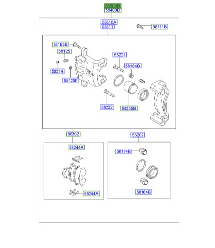 سیلندر چرخ عقب کامل چپ توسان Hyundai/KIA Genuine Parts – MOBIS  582102E000
