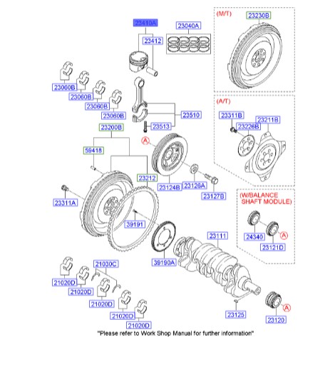 پیستون موتور توسان Hyundai/KIA Genuine Parts – MOBIS   234102G922 