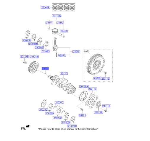 پیچ سر میل لنگ سانتافه  Hyundai/KIA Genuine Parts – MOBIS  231282E000