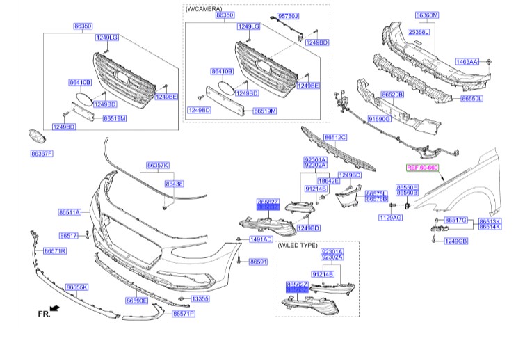 قاب پروژکتور راست اوپتیما  Hyundai/KIA Genuine Parts – MOBIS   86562G8100
