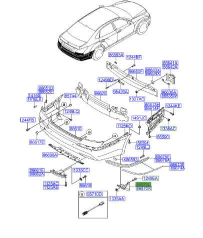 گل پخش کن عقب چپ سنتنیال Hyundai/KIA Genuine Parts – MOBIS    868413N000