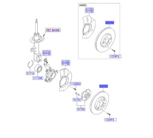 دیسک IX35 چرخ جلو  517123K110 
