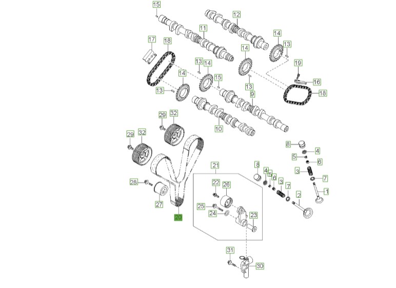 تسمه تایم اسپورتیج مدل 2009 | Hyundai/KIA Genuine Parts – MOBIS | اسپورتیج KM مدل 2008 تا 2010
