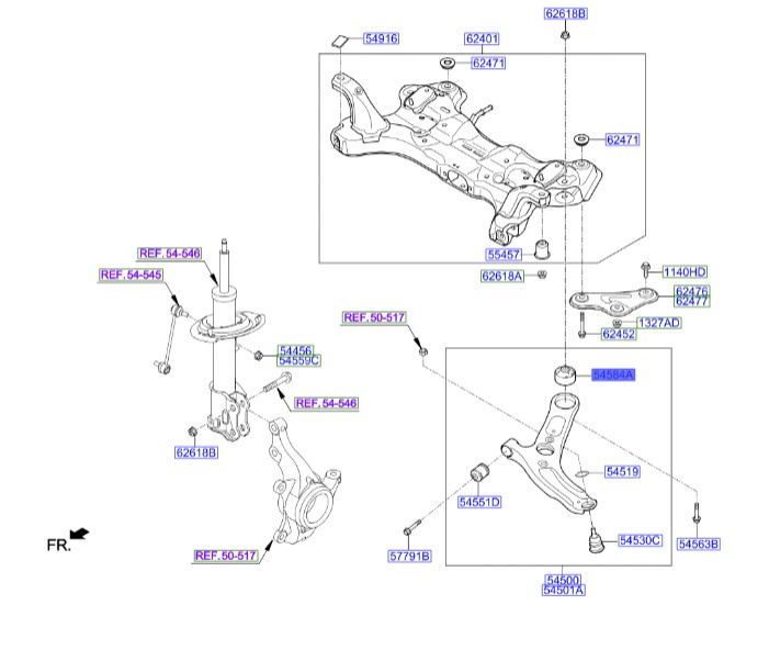 بوش طبق جلو بزرگ سراتو  Hyundai/KIA Genuine Parts – MOBIS     54584A2100 