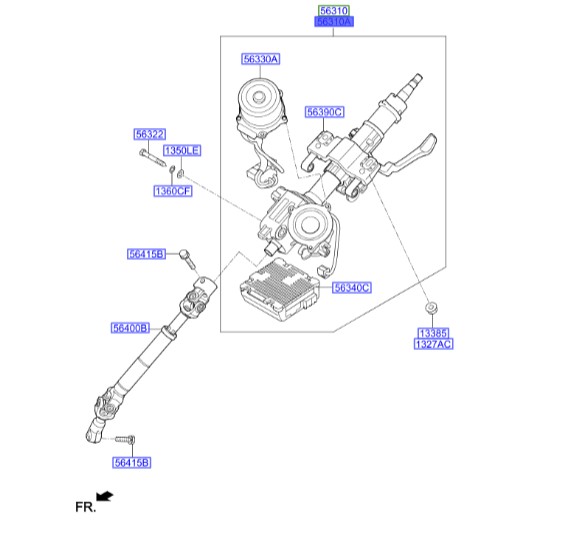 تلسکوپی فرمان برقی النترا  Hyundai/KIA Genuine Parts – MOBIS  563103X405