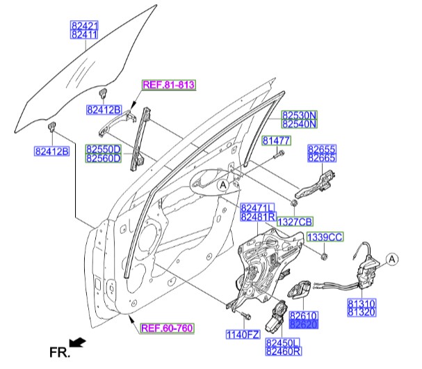 دستگیره داخلی درب جلو راست Hyundai/KIA Genuine Parts – MOBIS   IX35  826202S020