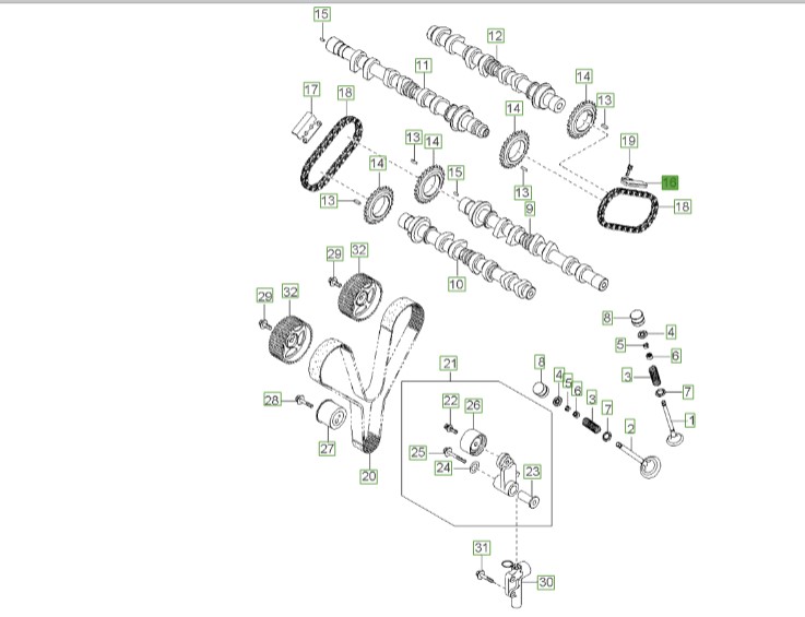 بالشتک زنجیر تایم پایینی اسپورتیج | Hyundai/KIA Genuine Parts – MOBIS | اسپورتیج KM مدل 2008 تا 2010