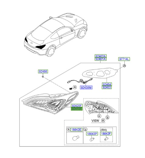 خطر چپ نیمه جنسیس_کوپه  Hyundai/KIA Genuine Parts – MOBIS  924102M510