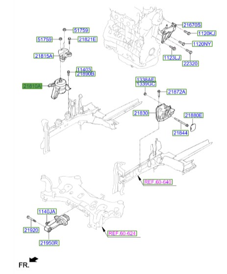 دسته موتور هیوندای آزرا   Hyundai/KIA Genuine Parts – MOBIS  21810F6500