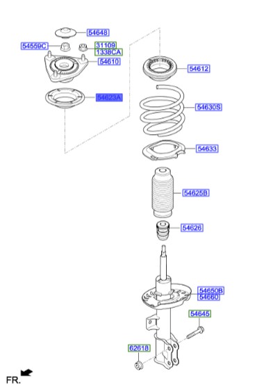 لاستیک ضربه گیر فنرلول سراتو سول اسپورتیج النترا Hyundai/KIA Genuine Parts – MOBIS 54623a5000 i30  