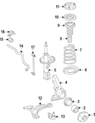 کمک فنر عقب راست لکسوس RX350 485310E070 