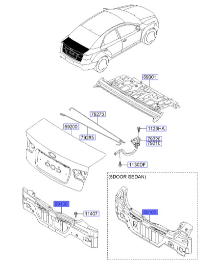 سینی کف صندوق عقب سراتو ۲۰۱۰ | Hyundai/KIA Genuine Parts | سراتو مدل ۲۰۱۰ سایپایی و وارداتی, سراتو کوپه مدل ۲۰۱۰ تا ۲۰۱۳       691001M010