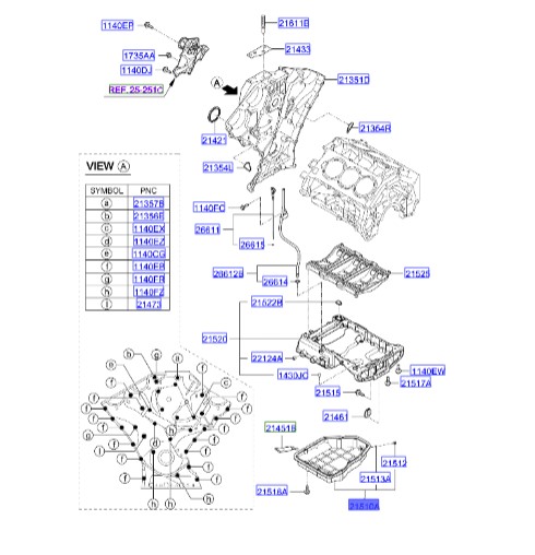 کارتل سورنتو  – کارتر پایینی موتور | Hyundai/KIA Genuine Parts | کادنزا – کارنیوال – سورنتو – آزرا– سانتافه– وراکروز ix55 