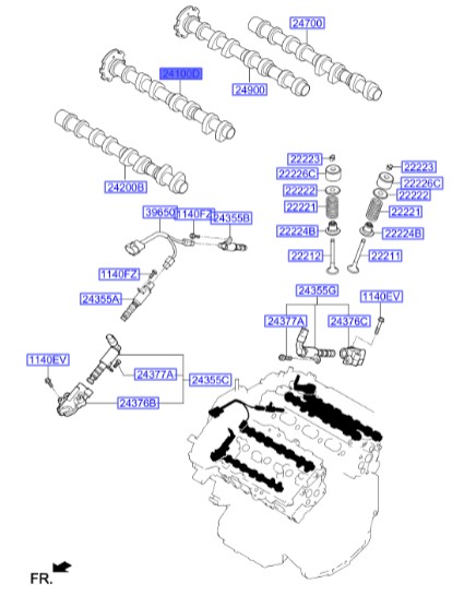 میل سوپاپ دود چپ آزرا  Hyundai/KIA Genuine Parts – MOBIS  241003CAV0