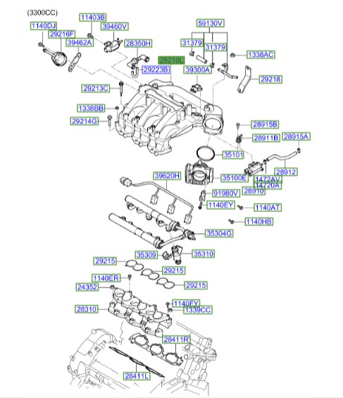 منیفولد هوا آزرا Hyundai/KIA Genuine Parts – MOBIS   292103C100 