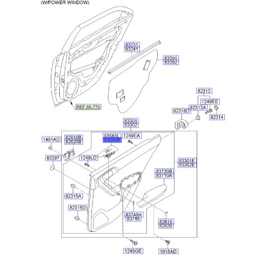 قاب کلید شیشه بالابر در عقب سراتو 2010 | Hyundai/KIA Genuine Parts | سراتو مدل 2010 سایپایی و وارداتی   935801M500WK