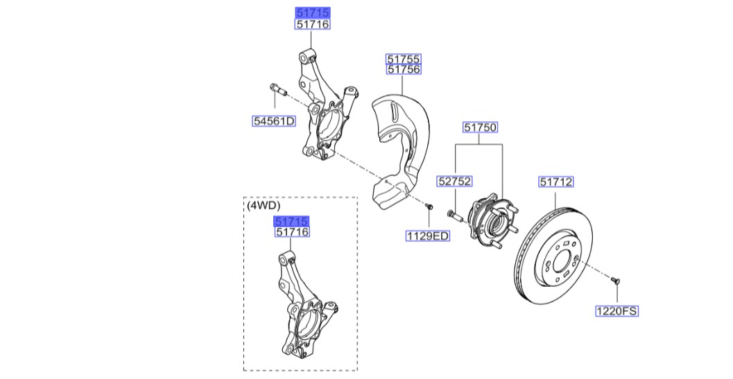 سگدست جلو چپ اسپورتیج 2017 | Hyundai/KIA Genuine Parts | اسپورتیج QL مدل 2016 تا 2021 – توسان TL مدل 2017
