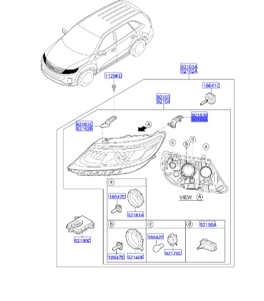 براکت بیرونی نگهدارنده چراغ جلو سمت راست کیا سورنتو 921422p500 Hyundai/KIA Genuine Parts – MOBIS