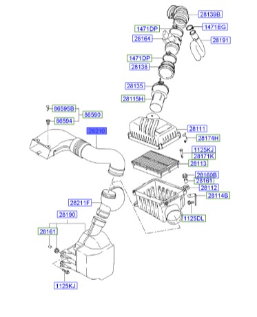 خرطومی هواکش توسان  Hyundai/KIA Genuine Parts – MOBIS  282102E100
