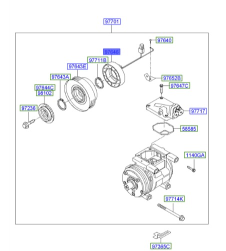 بوبین کولر هیوندای توسان Hyundai/KIA Genuine Parts – MOBIS   976412E000