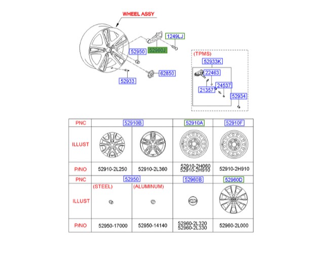 قالپاق وسط رینگ Hyundai/KIA Genuine Parts – MOBIS  I30  529602L310